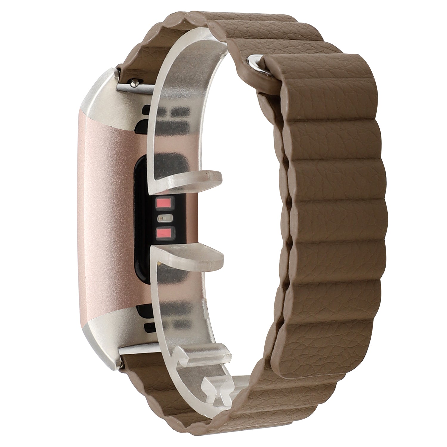 Magnetic Loop Genuine Leather Watch Band for Fitbit Charge 3