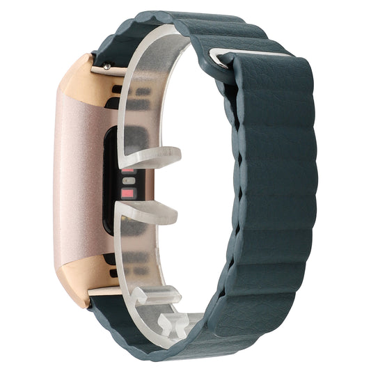 Magnetic Loop Genuine Leather Watch Band for Fitbit Charge 3