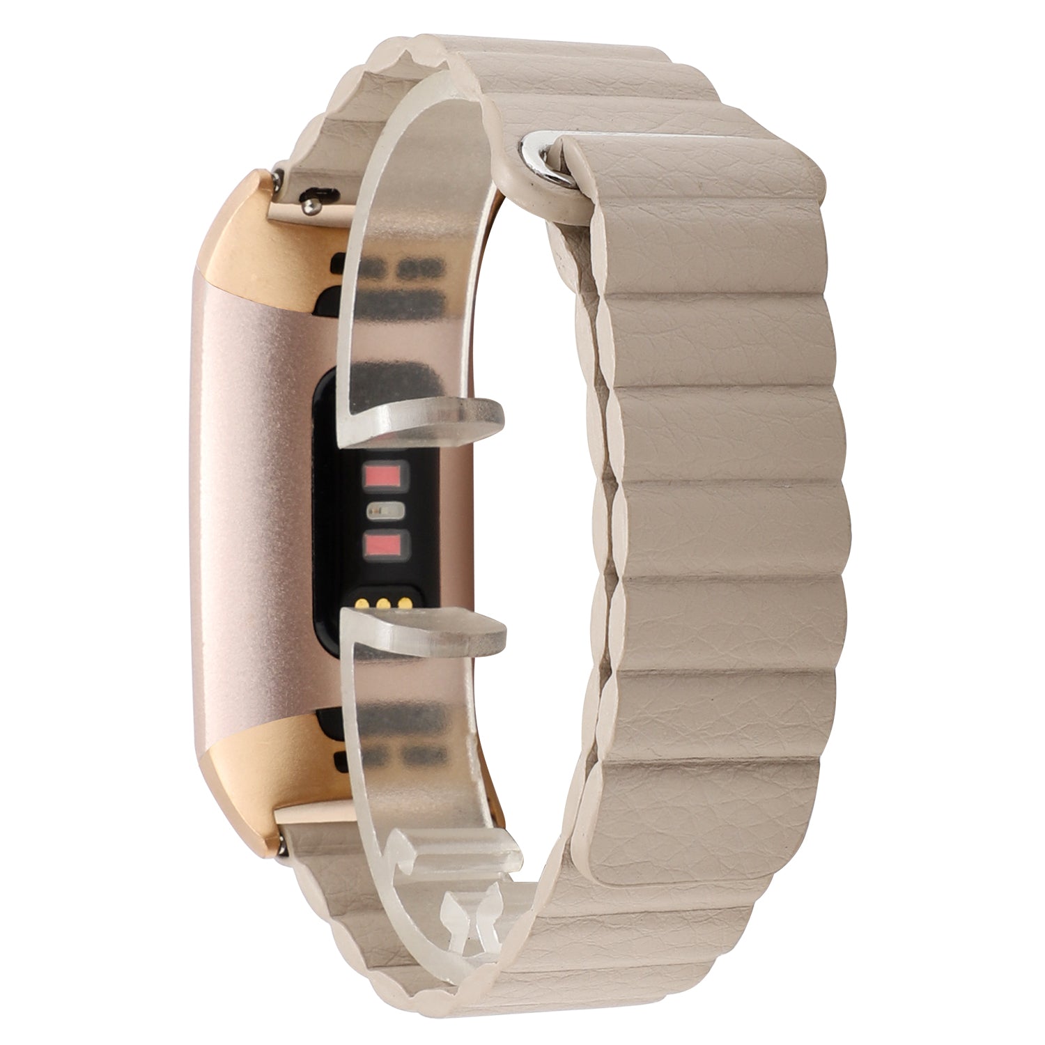 Magnetic Loop Genuine Leather Watch Band for Fitbit Charge 3