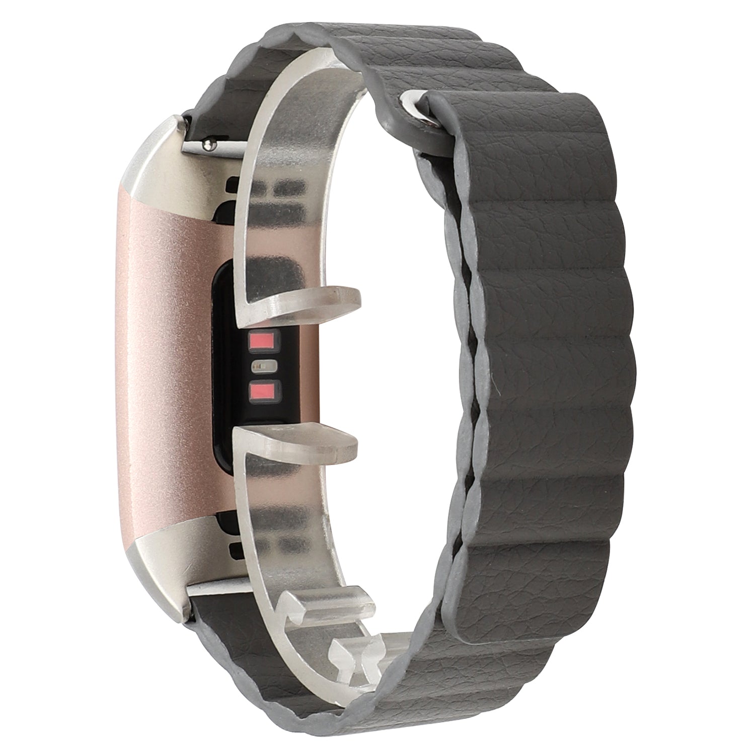 Magnetic Loop Genuine Leather Watch Band for Fitbit Charge 3