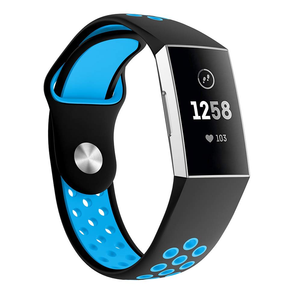 Two-color Soft Silicone Watch Band for Fitbit Charge 3