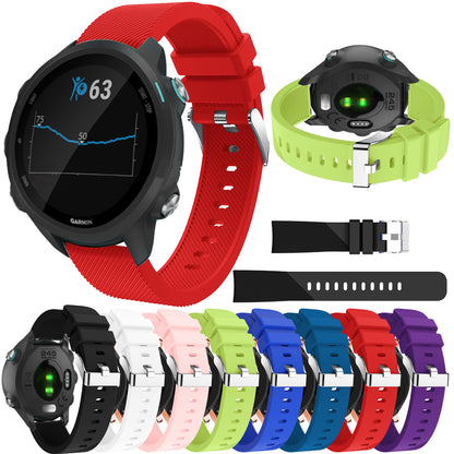 20mm Twill Skin Silicone Watch Band for Garmin Forerunner 645/245/245M