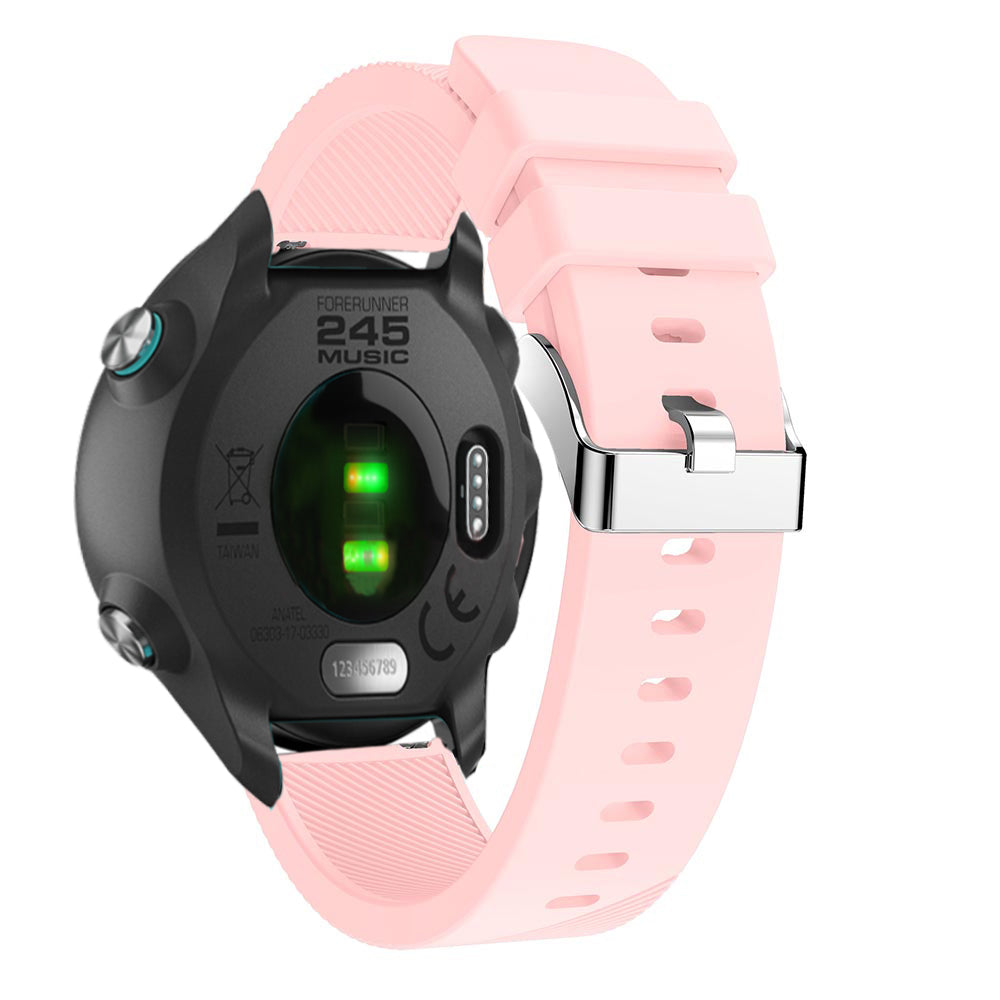 20mm Twill Skin Silicone Watch Band for Garmin Forerunner 645/245/245M