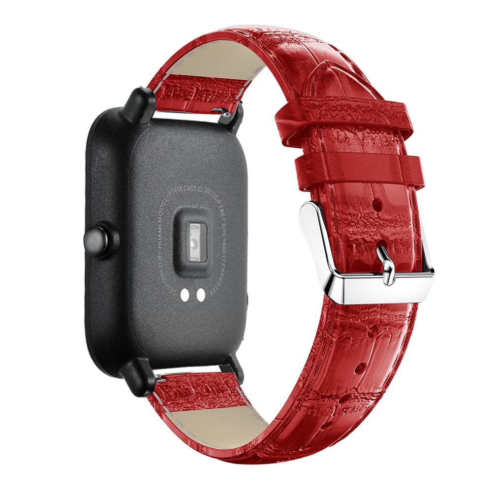 20mm Crocodile Texture Leather Smart Watch Strap Replacement for Amazfit GTS