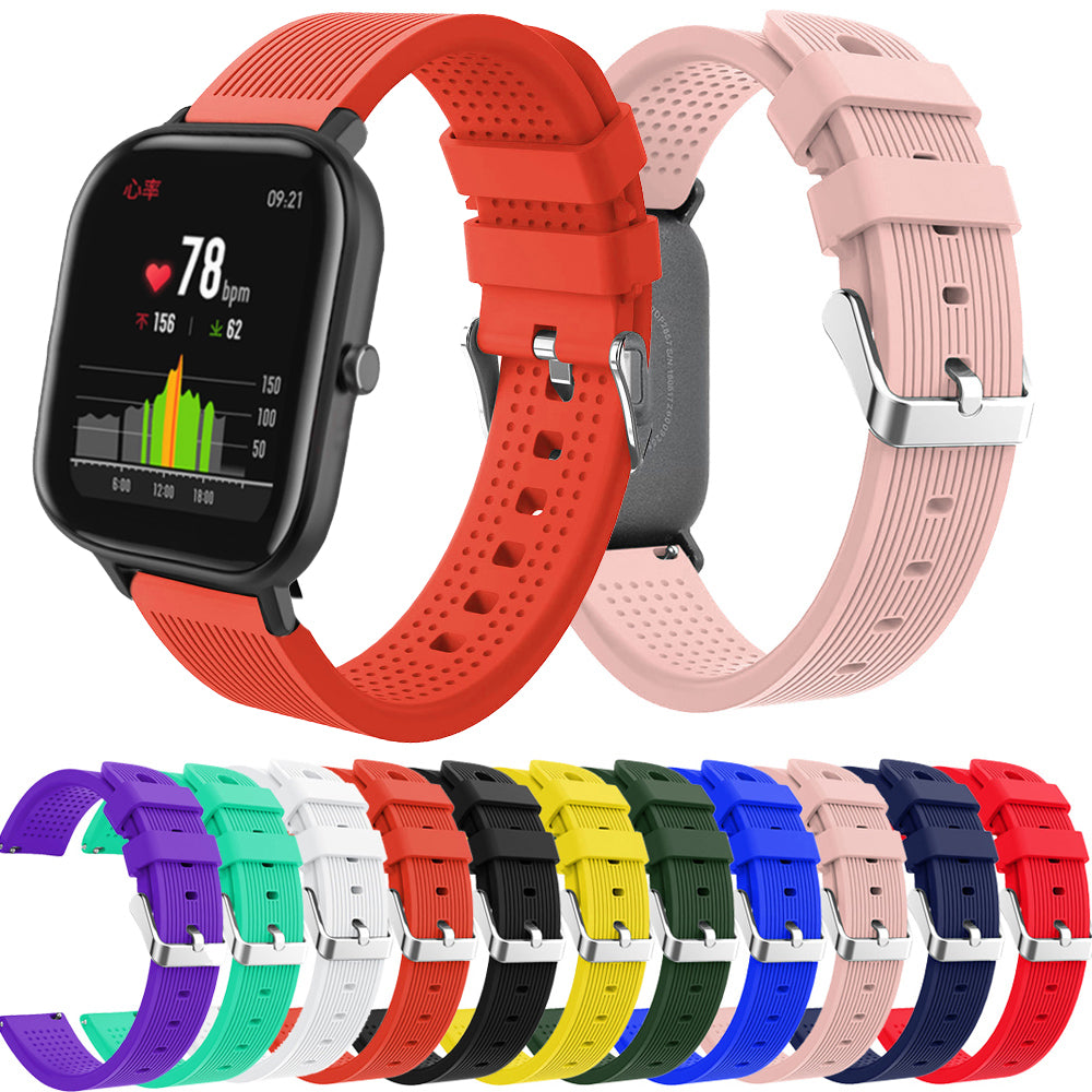 20mm Stripe Silicone Wrist Strap Replacement for Amazfit GTS/Amazfit Bip Lite
