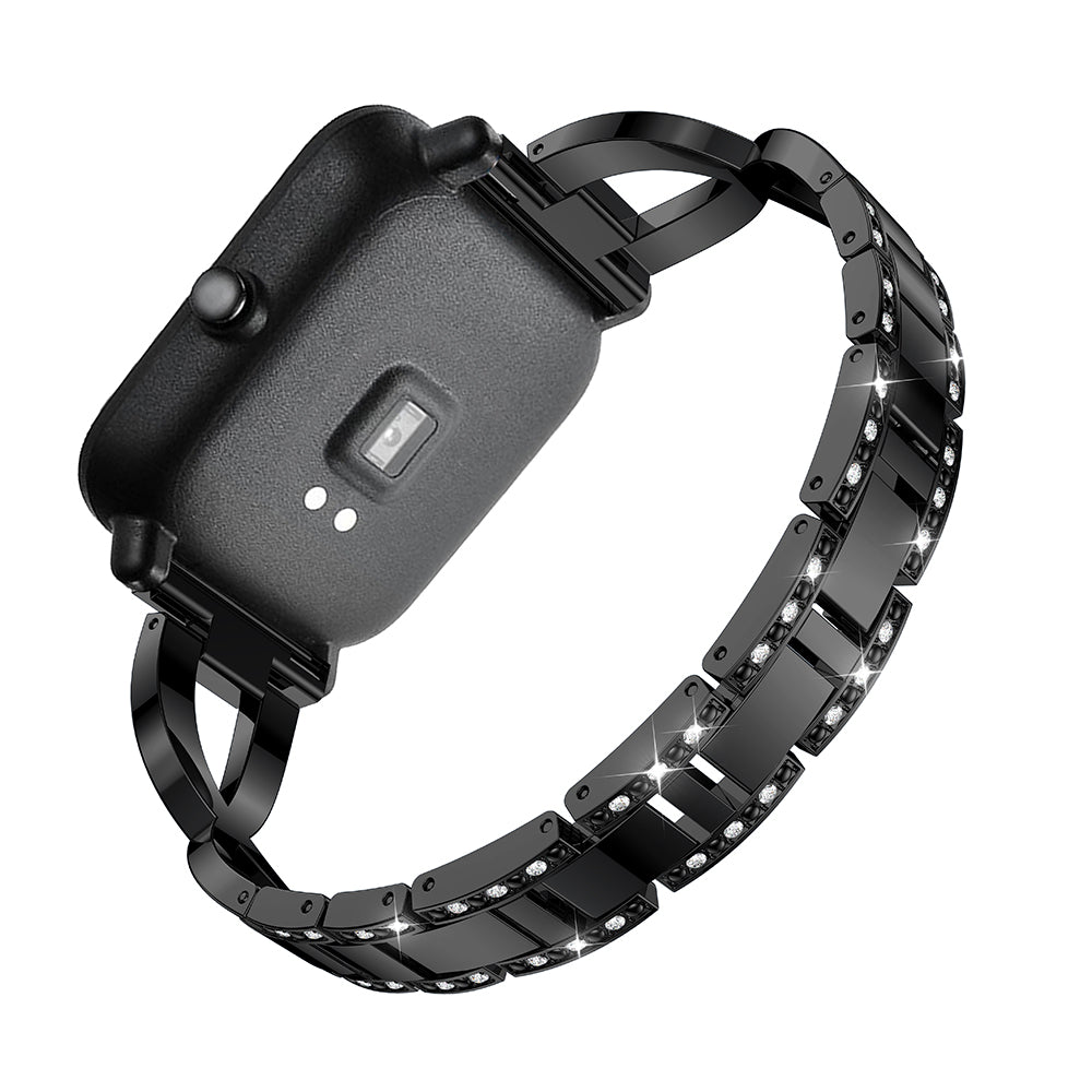 20mm X-shape Rhinestone Decor Alloy Watch Band Repleacement for Amazfit GTS