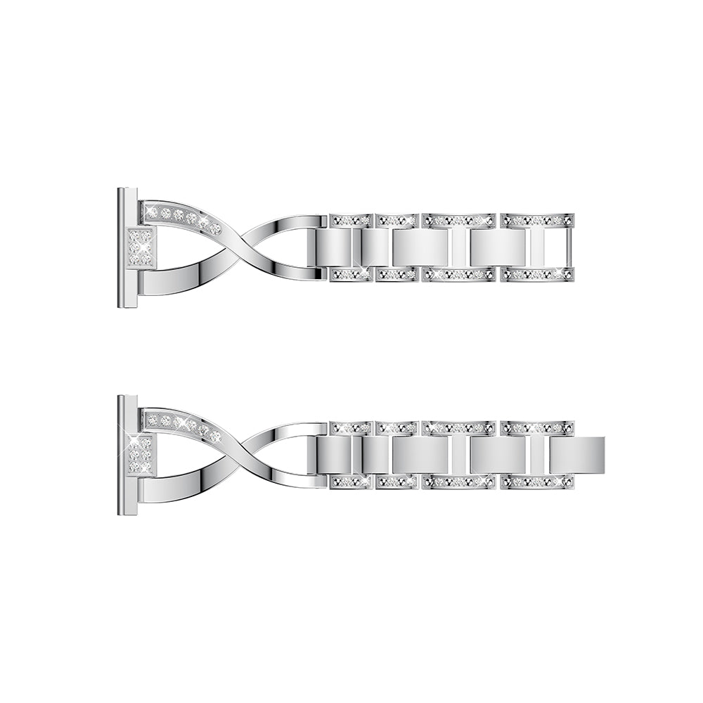 20mm X-shape Rhinestone Decor Alloy Watch Band Repleacement for Amazfit GTS