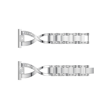 20mm X-shape Rhinestone Decor Alloy Watch Band Repleacement for Amazfit GTS