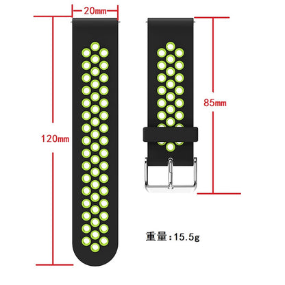 20mm Dual Color Silicone Smart Watch Band for GarminMove Luxe/Move Style /Move 3 /Move Venu