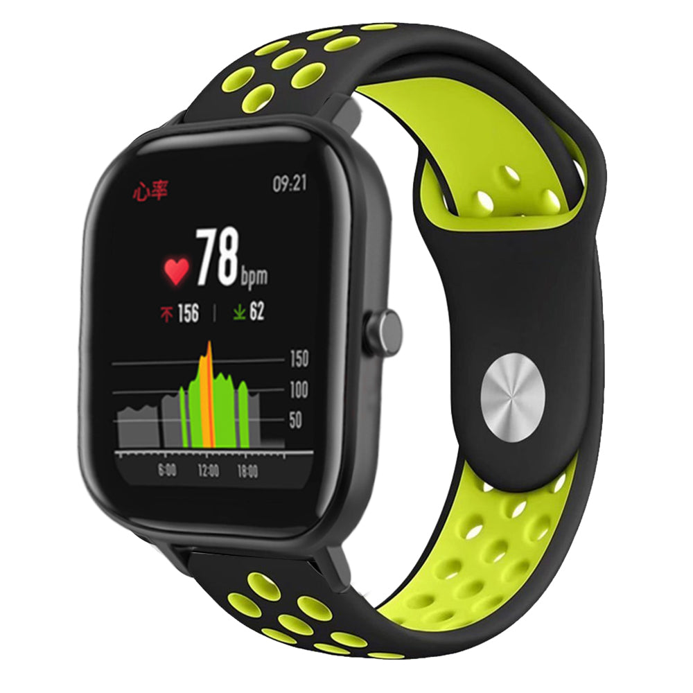 20mm Bi-color Soft Silicone Watch Strap Replacement for Huami Amazfit Smart Watch Youth Edition Lite