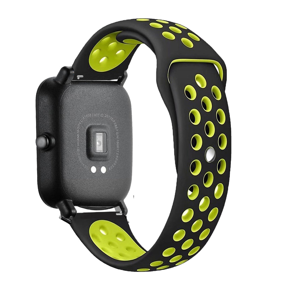 20mm Bi-color Soft Silicone Watch Strap Replacement for Huami Amazfit Smart Watch Youth Edition Lite