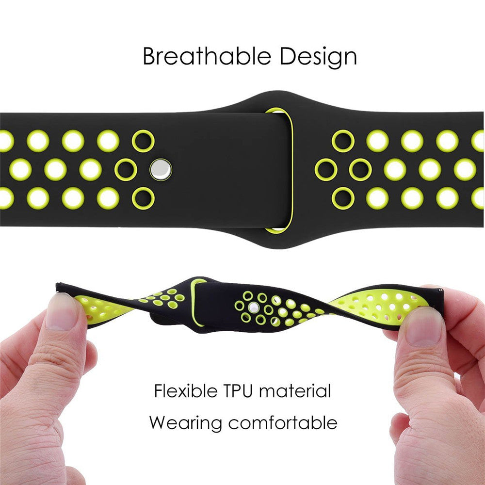 20mm Bi-color Soft Silicone Watch Strap Replacement for Huami Amazfit Smart Watch Youth Edition Lite