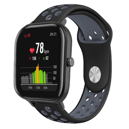 20mm Bi-color Soft Silicone Watch Strap Replacement for Huami Amazfit Smart Watch Youth Edition Lite