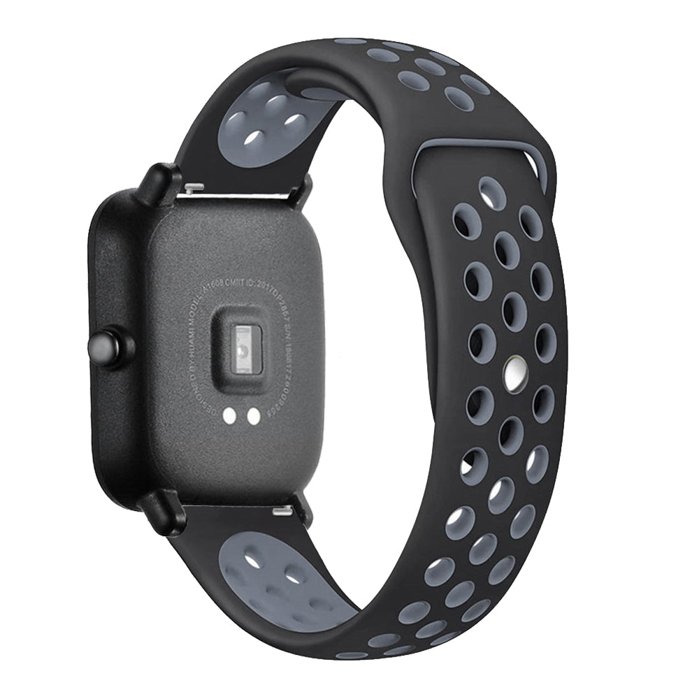 20mm Bi-color Soft Silicone Watch Strap Replacement for Huami Amazfit Smart Watch Youth Edition Lite