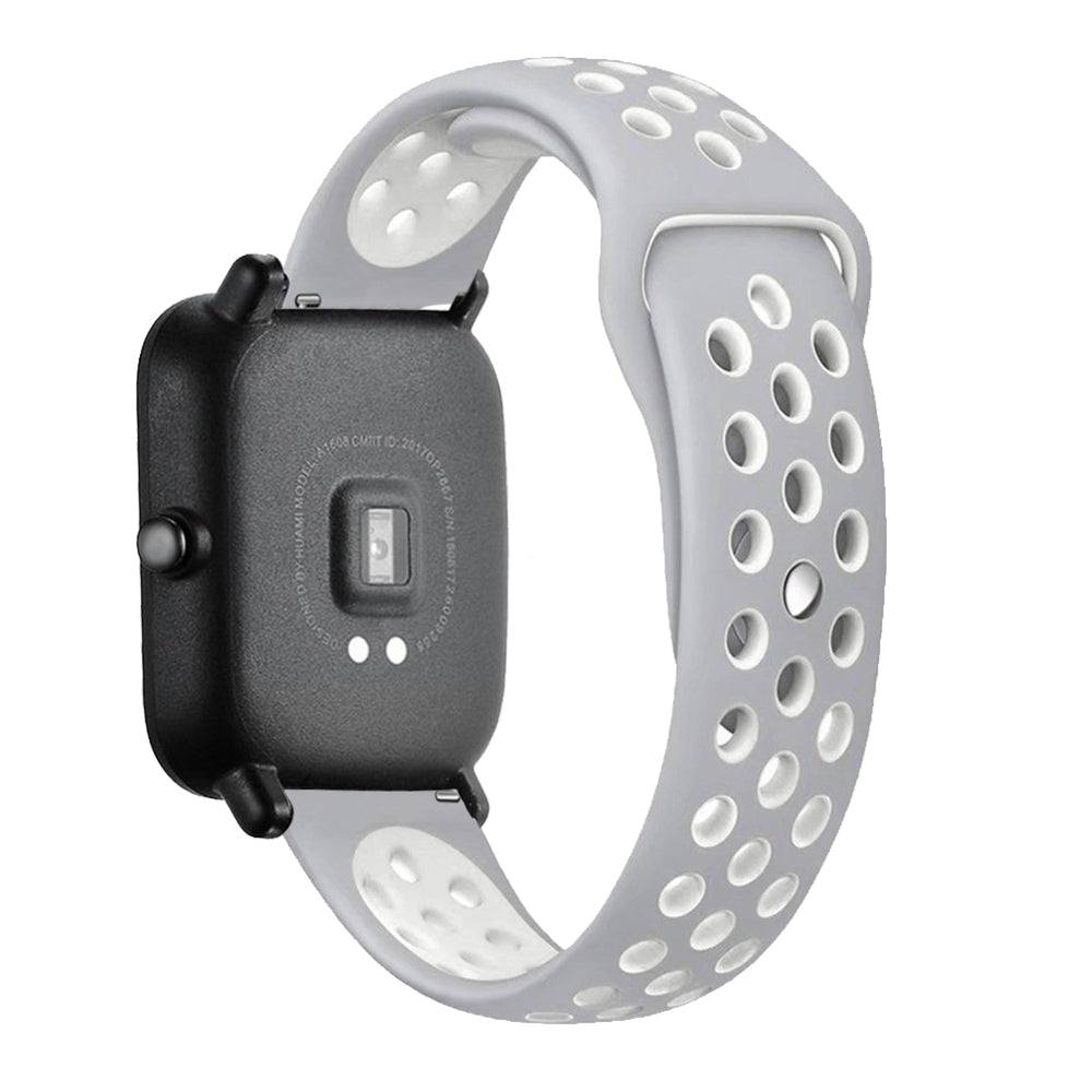 20mm Bi-color Soft Silicone Watch Strap Replacement for Huami Amazfit Smart Watch Youth Edition Lite