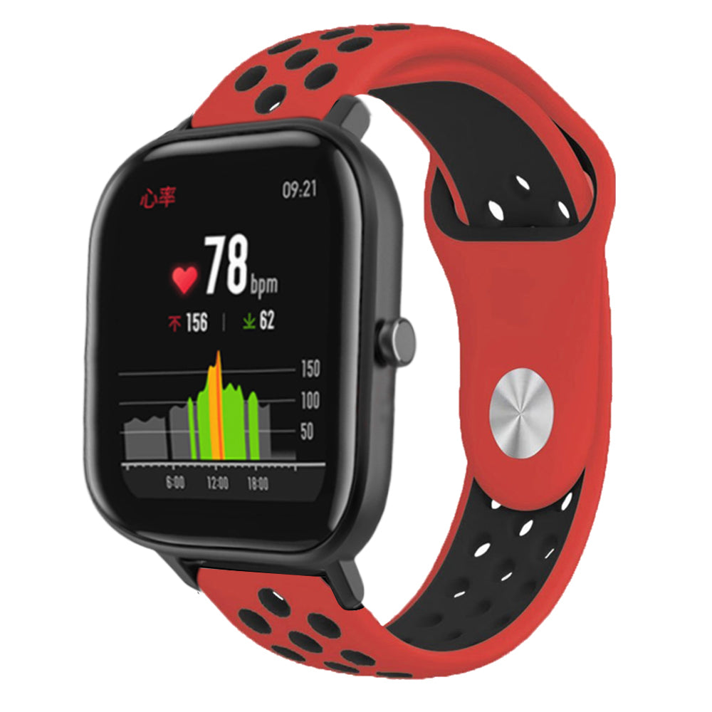 20mm Bi-color Soft Silicone Watch Strap Replacement for Huami Amazfit Smart Watch Youth Edition Lite