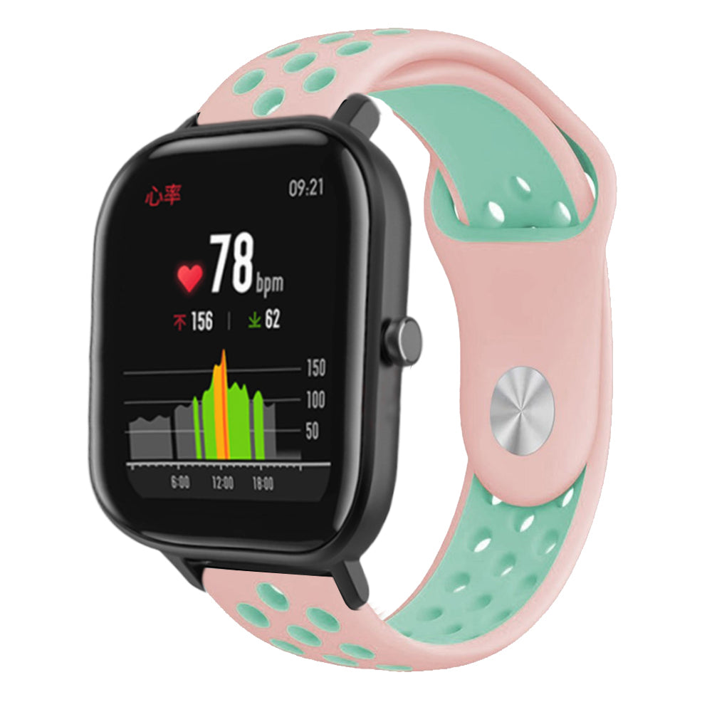 20mm Bi-color Soft Silicone Watch Strap Replacement for Huami Amazfit Smart Watch Youth Edition Lite