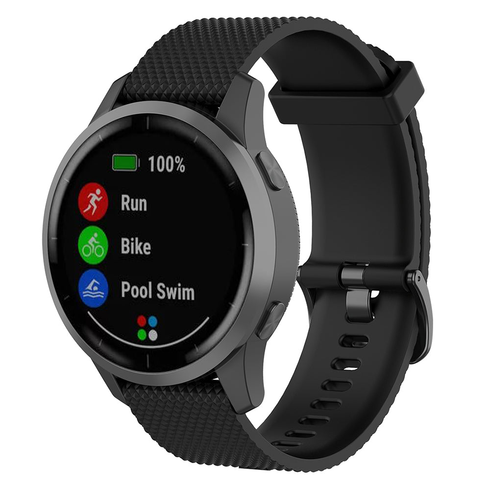 22mm Textured Soft Silicone Strap Watch Band Replacement for Garmin Vivoactive 4