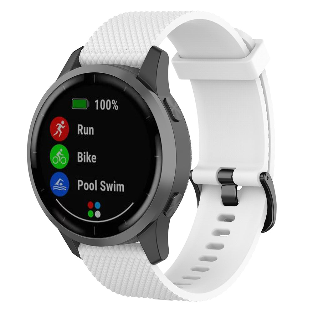 22mm Textured Soft Silicone Strap Watch Band Replacement for Garmin Vivoactive 4