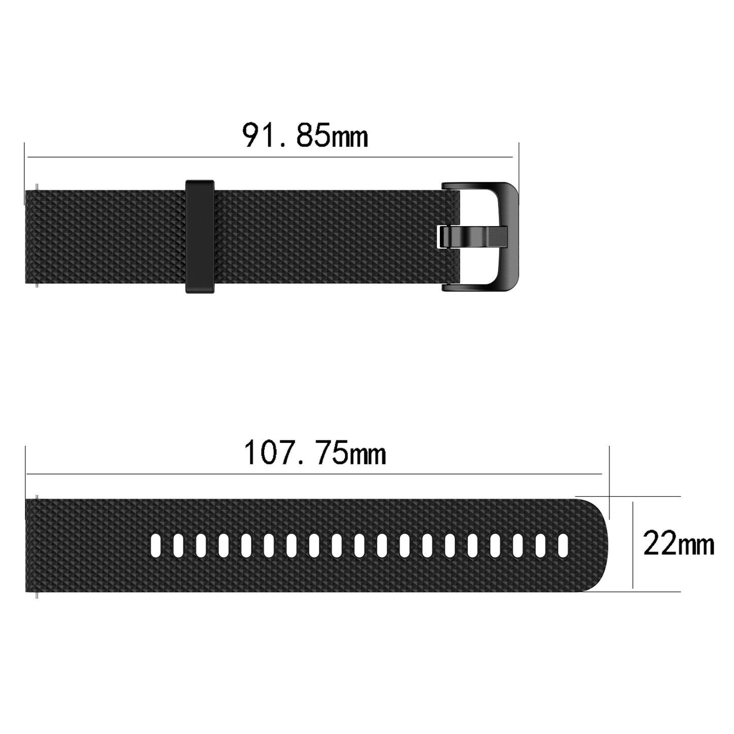22mm Textured Soft Silicone Strap Watch Band Replacement for Garmin Vivoactive 4