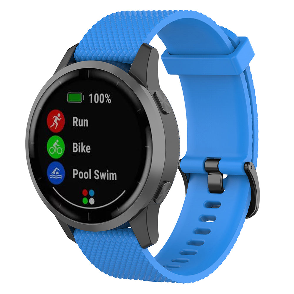 22mm Textured Soft Silicone Strap Watch Band Replacement for Garmin Vivoactive 4