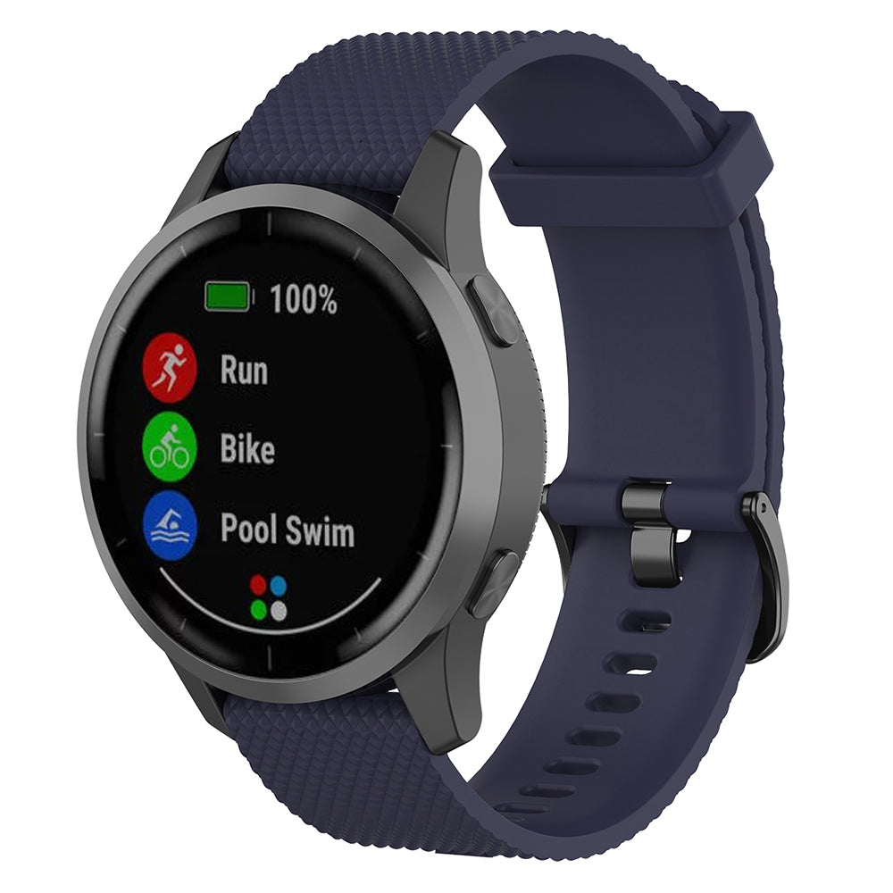 22mm Textured Soft Silicone Strap Watch Band Replacement for Garmin Vivoactive 4