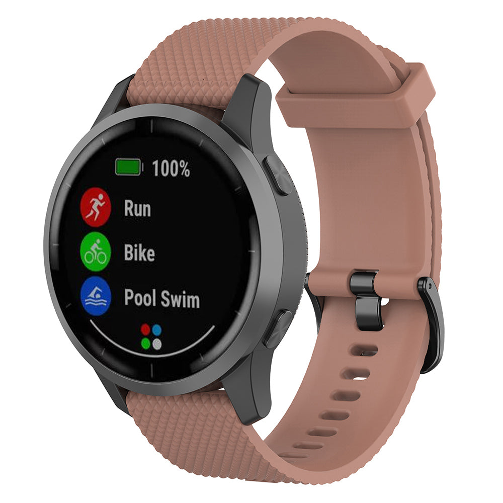22mm Textured Soft Silicone Strap Watch Band Replacement for Garmin Vivoactive 4