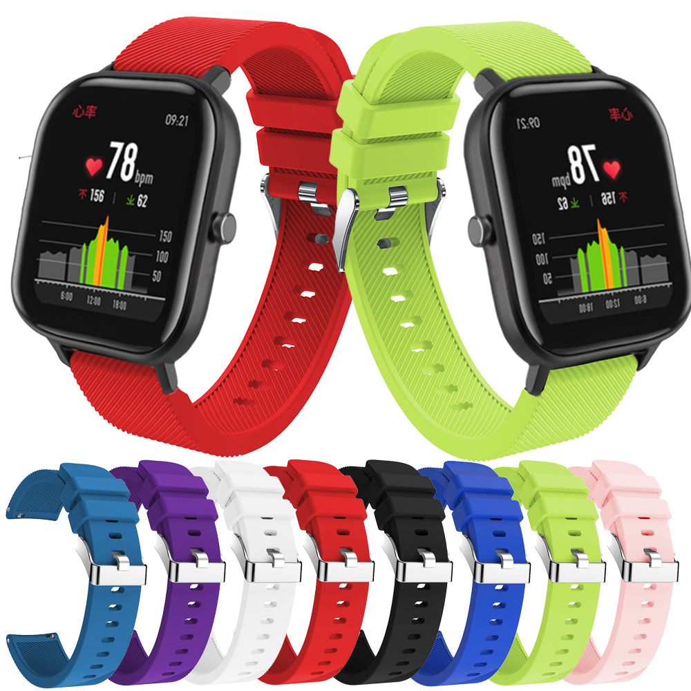 20mm Twill Texture Silicone Watch Sports Bracelet Strap Replacement for Huami Amazfit Youth Edition Lite