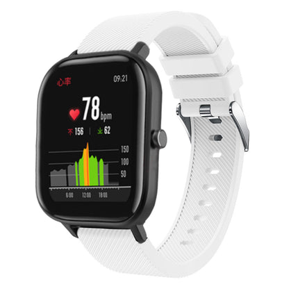20mm Twill Texture Silicone Watch Sports Bracelet Strap Replacement for Huami Amazfit Youth Edition Lite