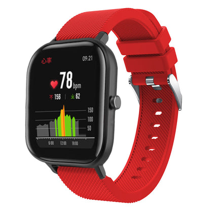 20mm Twill Texture Silicone Watch Sports Bracelet Strap Replacement for Huami Amazfit Youth Edition Lite