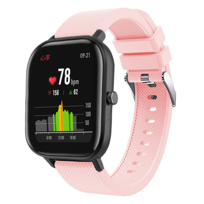 20mm Twill Texture Silicone Watch Sports Bracelet Strap Replacement for Huami Amazfit Youth Edition Lite