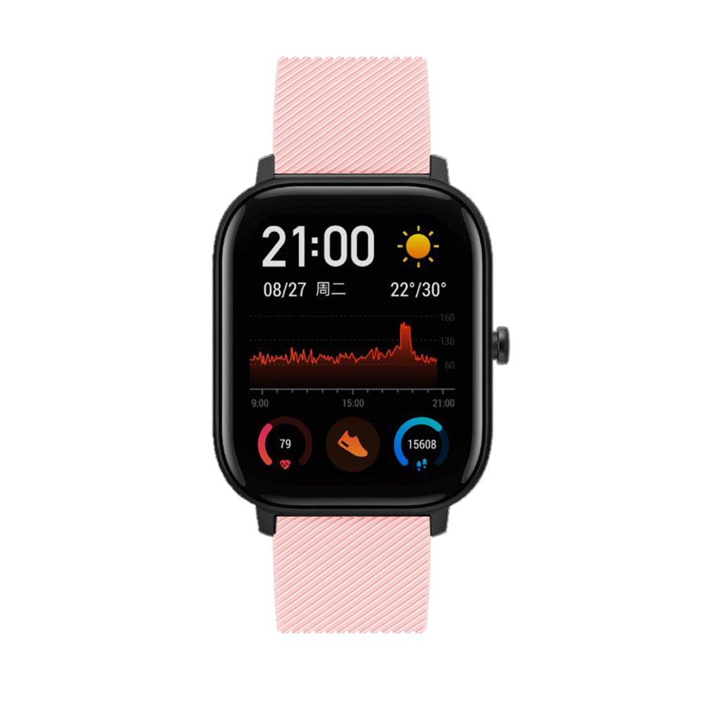 20mm Twill Texture Silicone Watch Sports Bracelet Strap Replacement for Huami Amazfit Youth Edition Lite