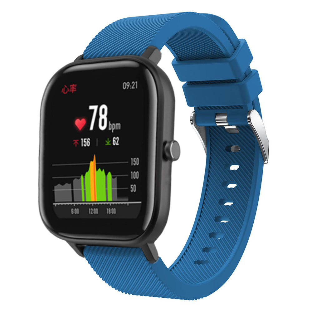 20mm Twill Texture Silicone Watch Sports Bracelet Strap Replacement for Huami Amazfit Youth Edition Lite
