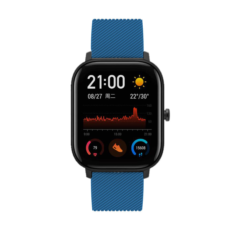 20mm Twill Texture Silicone Watch Sports Bracelet Strap Replacement for Huami Amazfit Youth Edition Lite