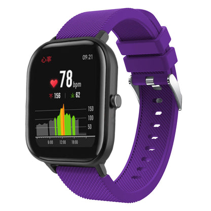 20mm Twill Texture Silicone Watch Sports Bracelet Strap Replacement for Huami Amazfit Youth Edition Lite