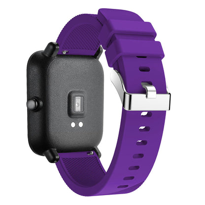 20mm Twill Texture Silicone Watch Sports Bracelet Strap Replacement for Huami Amazfit Youth Edition Lite