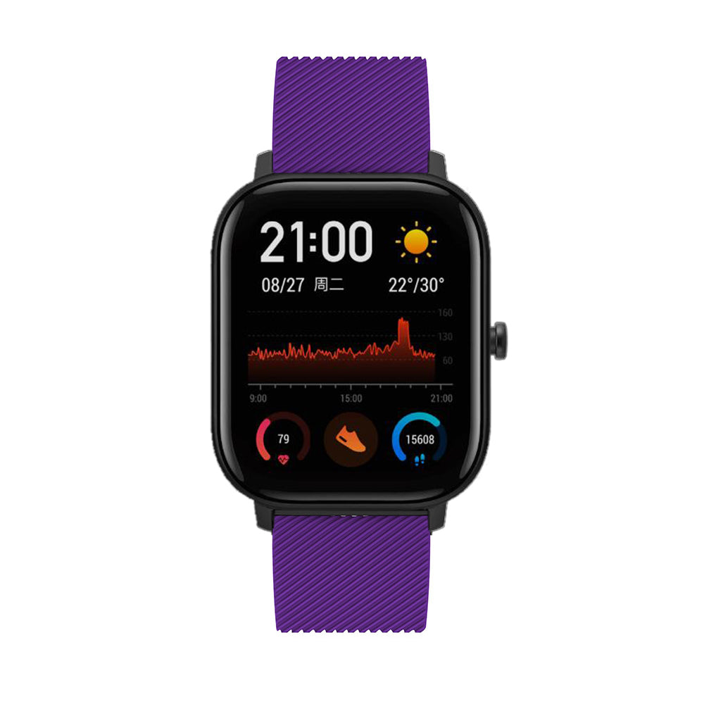 20mm Twill Texture Silicone Watch Sports Bracelet Strap Replacement for Huami Amazfit Youth Edition Lite
