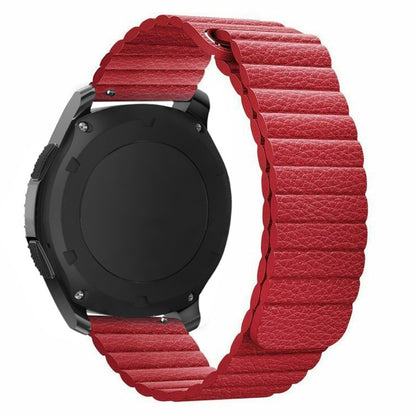 22mm Magnetic Buckle Leather Watch Bands for Samsung Galaxy Gear S3 Classic/Frontier / Huawei Watch GT / Motorola Moto 360 2nd Gen / Ticwatch