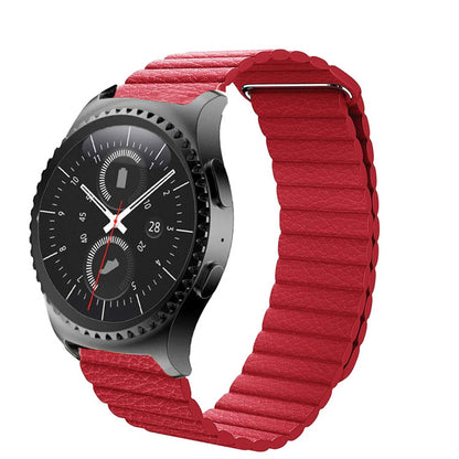 22mm Magnetic Buckle Leather Watch Bands for Samsung Galaxy Gear S3 Classic/Frontier / Huawei Watch GT / Motorola Moto 360 2nd Gen / Ticwatch