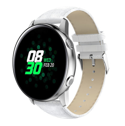 20mm Crocodile Texture Genuine Leather Watch Strap Replacement for Samsung Galaxy Watch Active