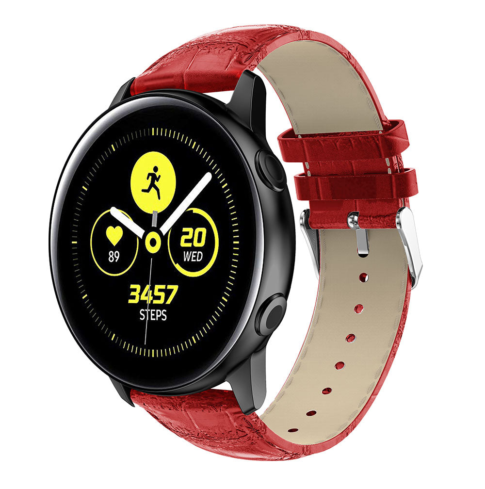 20mm Crocodile Texture Genuine Leather Watch Strap Replacement for Samsung Galaxy Watch Active