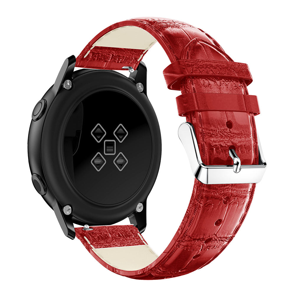 20mm Crocodile Texture Genuine Leather Watch Strap Replacement for Samsung Galaxy Watch Active