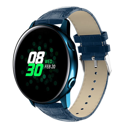 20mm Crocodile Texture Genuine Leather Watch Strap Replacement for Samsung Galaxy Watch Active