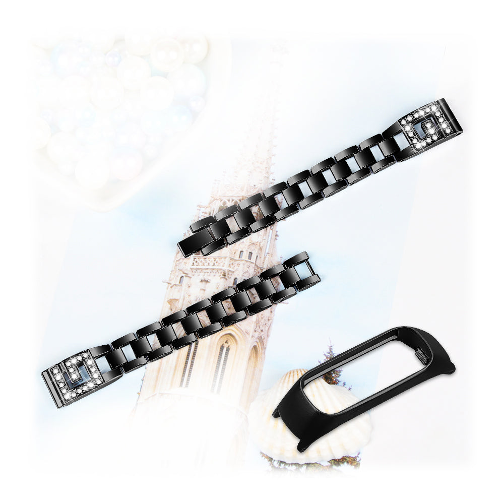 Rhinestone Decor Metal Watch Band Strap for Samsung Galaxy Fit-e SM-R375