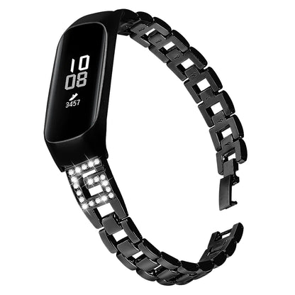 Rhinestone Decor Metal Watch Band Strap for Samsung Galaxy Fit-e SM-R375