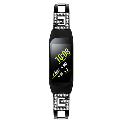 Rhinestone Decor Metal Watch Band Strap for Samsung Galaxy Fit-e SM-R375