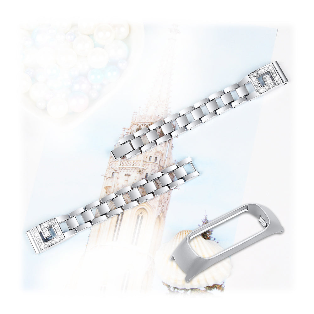 Rhinestone Decor Metal Watch Band Strap for Samsung Galaxy Fit-e SM-R375