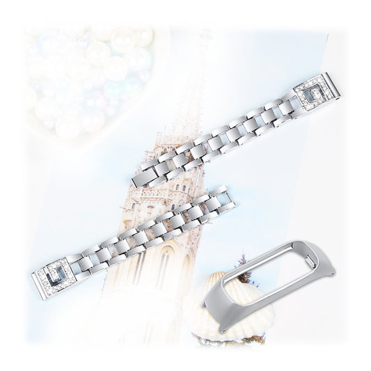 Rhinestone Decor Metal Watch Band Strap for Samsung Galaxy Fit-e SM-R375