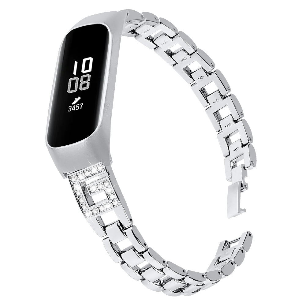 Rhinestone Decor Metal Watch Band Strap for Samsung Galaxy Fit-e SM-R375