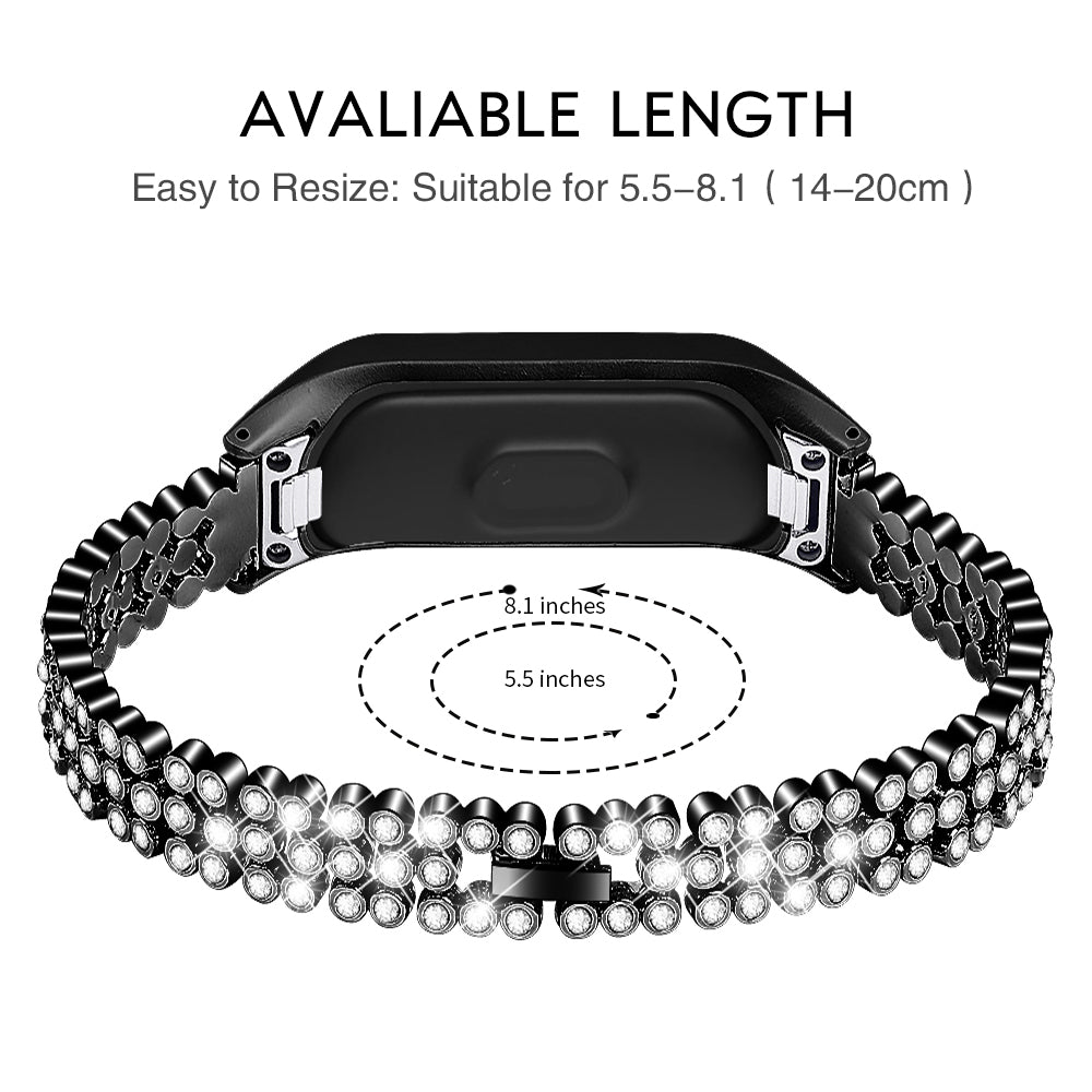 Rhinestone Decor Stainless Steel Watchband Watch Strap for Samsung Galaxy Fit-e/SM-R375